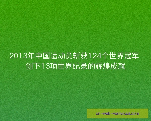 2013年中国运动员斩获124个世界冠军 创下13项世界纪录的辉煌成就